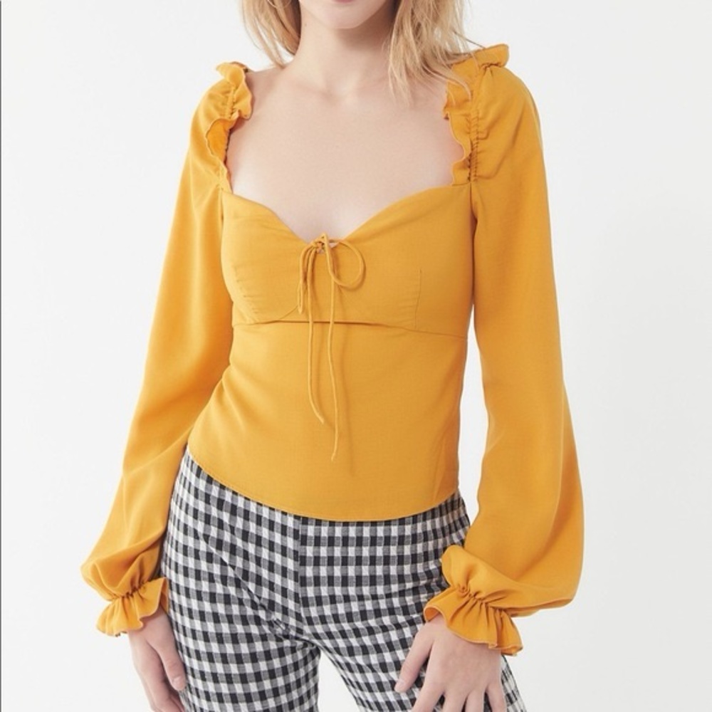 [FINDERS] “After Glow Top” Golden Blouse - Size Small NWT